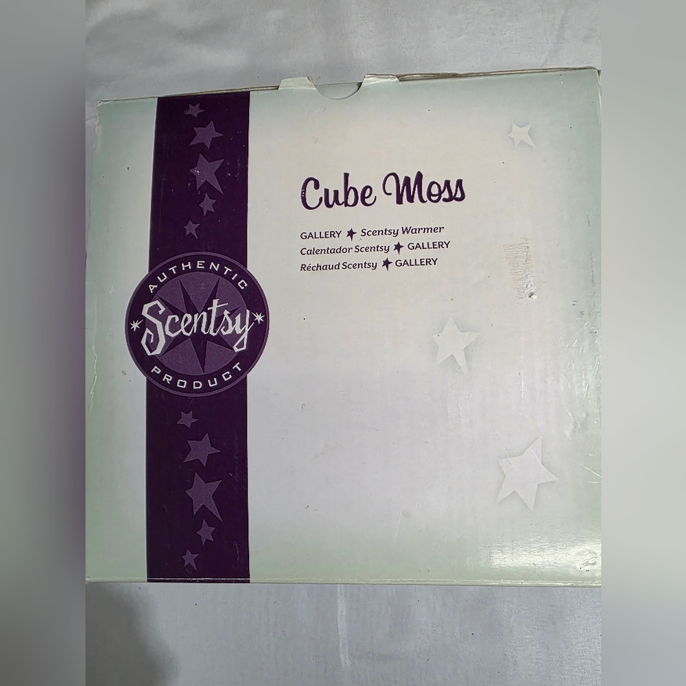 Scentsy Gallery Cube Moss Electric Full Size Ceramic Wax Warmer Retired - Picture 7 of 8